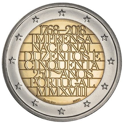 Portogallo 2€ 250 Anni INCM 2018 BNC